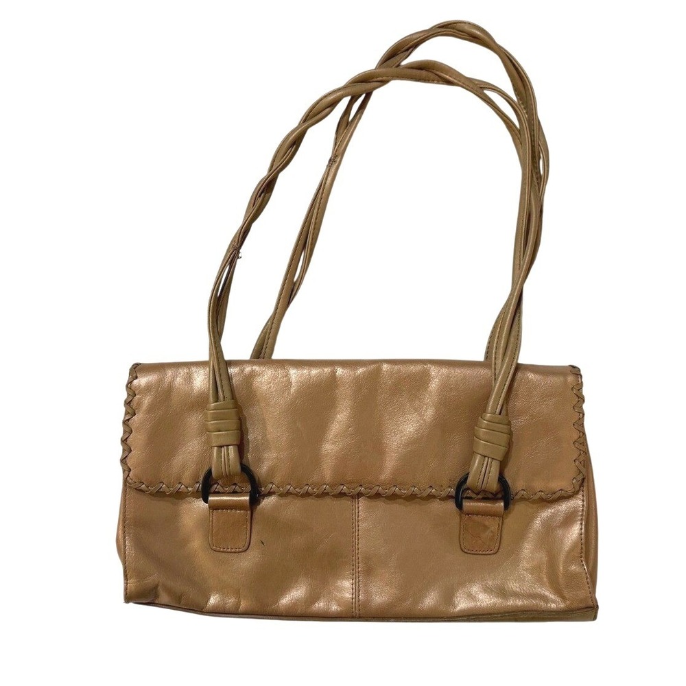 Worthington Shoulder Bag Womens Gold Metallic Braided Strap Boho Glam